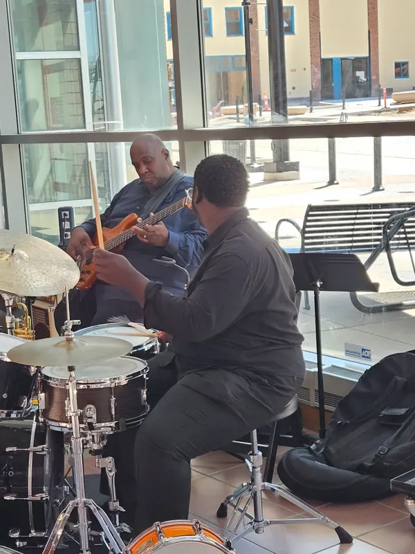 James Ward in conversation with his son